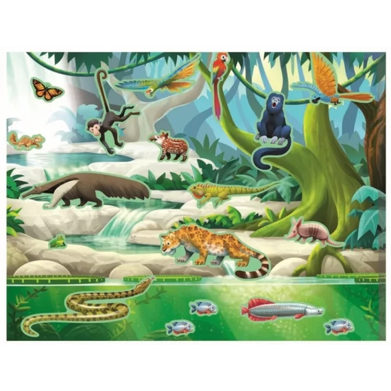 Melissa & Doug Kreatív játék, Újrahasználható matrica készlet, dzsungel és szavanna