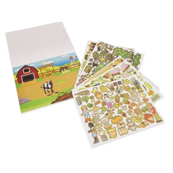 Melissa & Doug Kreatív játék, Újrahasználható matrica készlet, farm