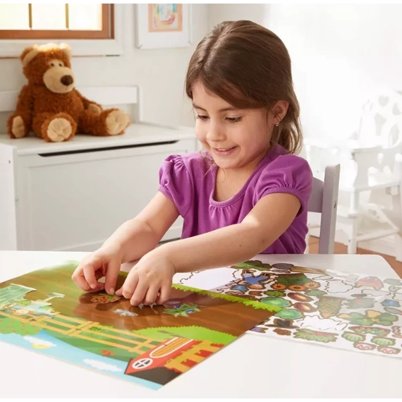 Melissa & Doug Kreatív játék, Újrahasználható matrica készlet, farm
