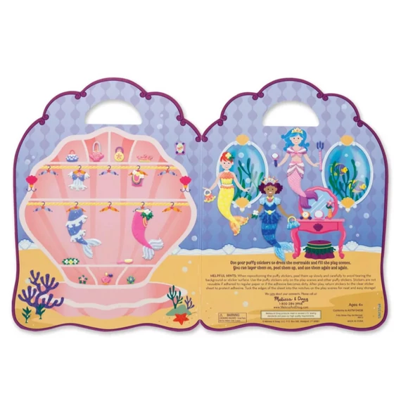 Melissa & Doug Kreatív játék, Pufi matrica készlet, hableány