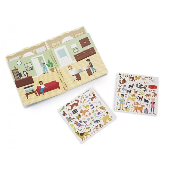 Melissa & Doug Kreatív játék, Pufi matrica készlet, házi kedvencek
