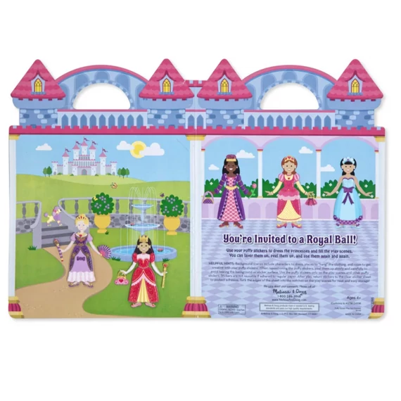 Melissa & Doug Kreatív játék, Pufi matrica készlet, hercegnő