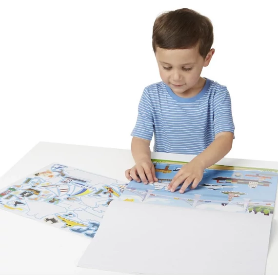 Melissa & Doug Kreatív játék, Újrahasználható matrica készlet, járművek