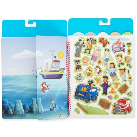 Melissa & Doug kreatív játék, újrahasználható matrica füzet, Mancs Őrjárat - Kaland-öböl