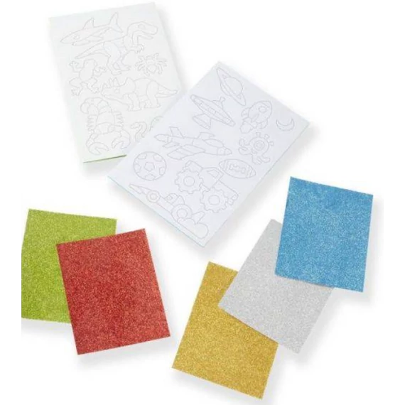 Melissa & Doug Kreatív játék, Glitter pufi matrica készítő, kaland