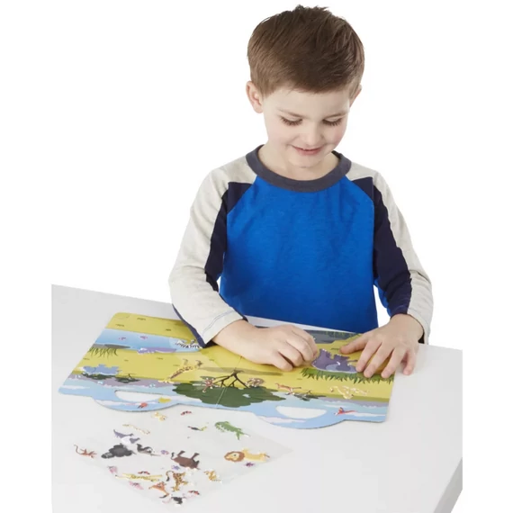 Melissa & Doug Kreatív játék, Pufi matrica készlet, szafari
