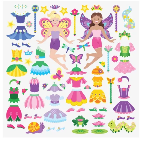 Melissa & Doug Kreatív játék, Pufi matrica készlet, tündér