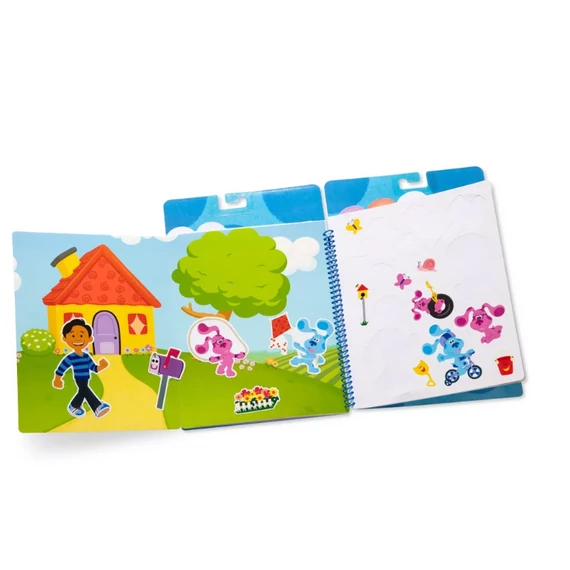 Melissa & Doug kreatív játék, újrahasználható matricakészlet, Azúrkék nyomok és te - Azúrkék kedvenc helyei