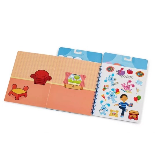Melissa & Doug kreatív játék, újrahasználható matricakészlet, Azúrkék nyomok és te - Azúrkék kedvenc helyei