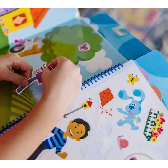 Melissa & Doug kreatív játék, újrahasználható matricakészlet, Azúrkék nyomok és te - Azúrkék kedvenc helyei