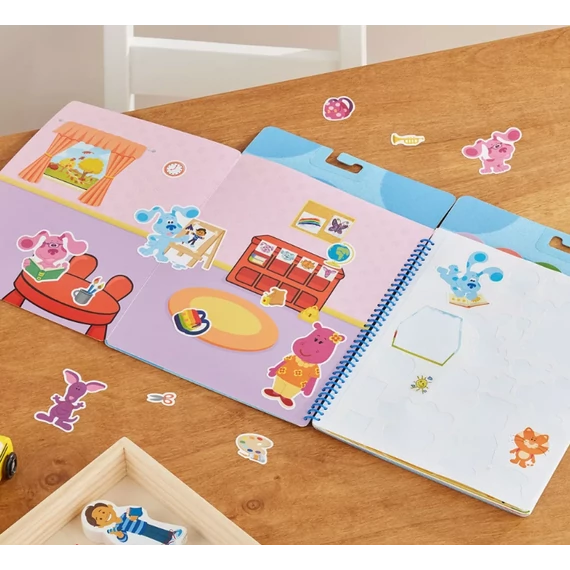 Melissa & Doug kreatív játék, újrahasználható matricakészlet, Azúrkék nyomok és te - Azúrkék kedvenc helyei