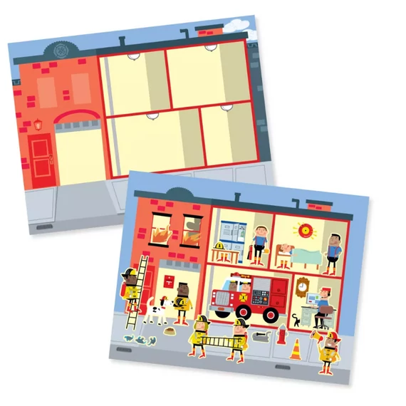 Melissa & Doug Kreatív játék, Újrahasználható matrica készlet, város